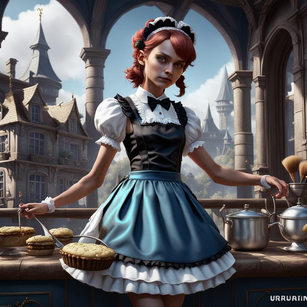 Harpy French Maid in Detailed Matte Painting