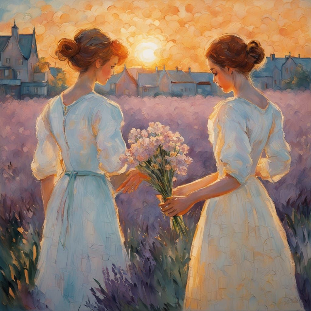 Impressionist Women with Flowers in Paris