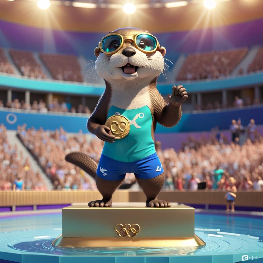 Otter Wins Gold Medal in Pixar-Style Olympics