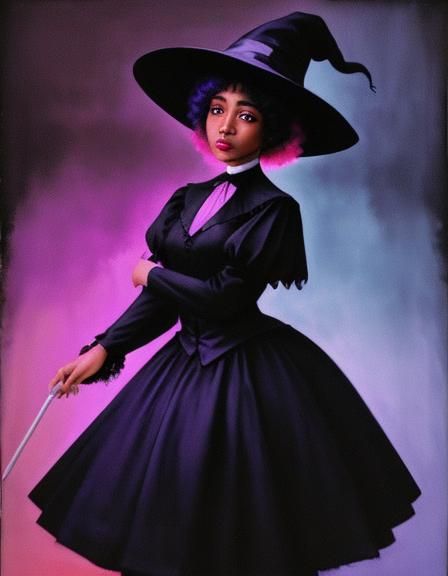 Thermal Image of a Witch in Impressionist Style