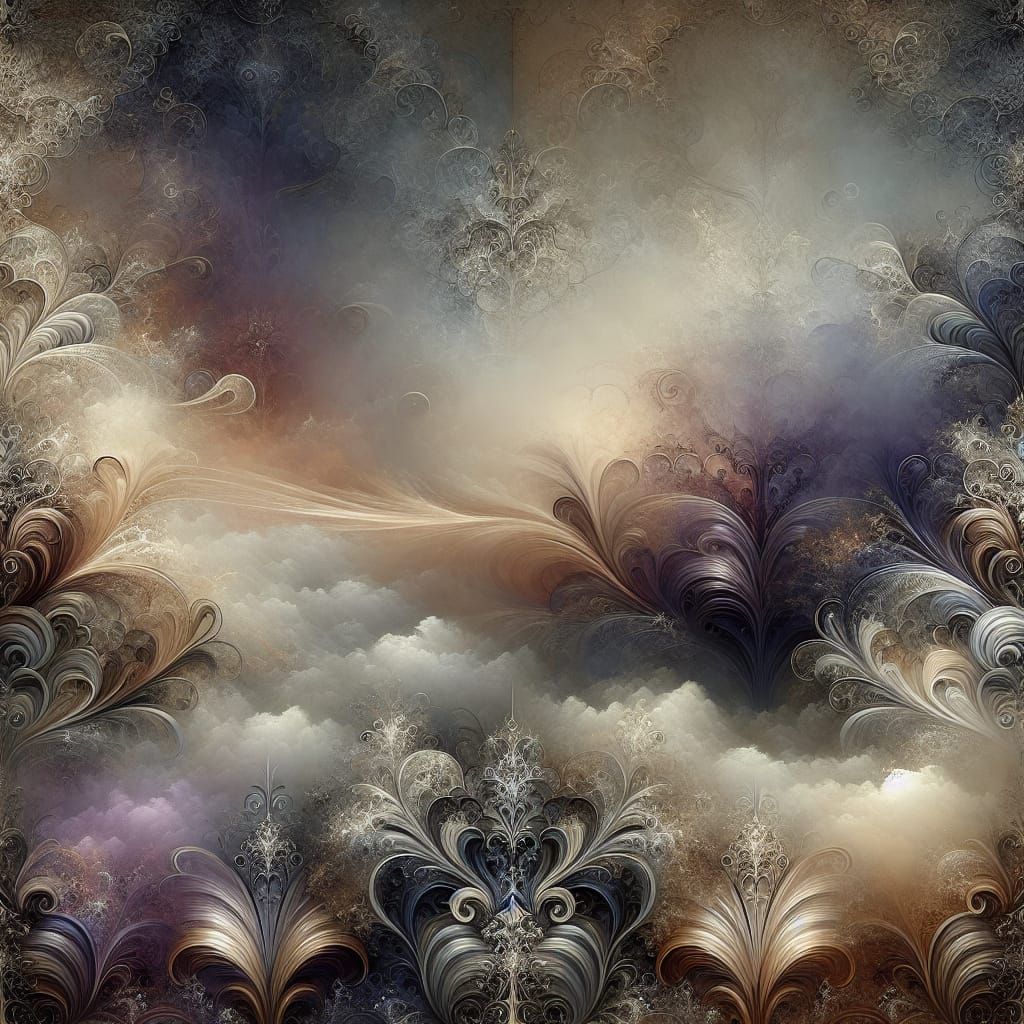 Ethereal Digital Paper with Intricate Filigree Design