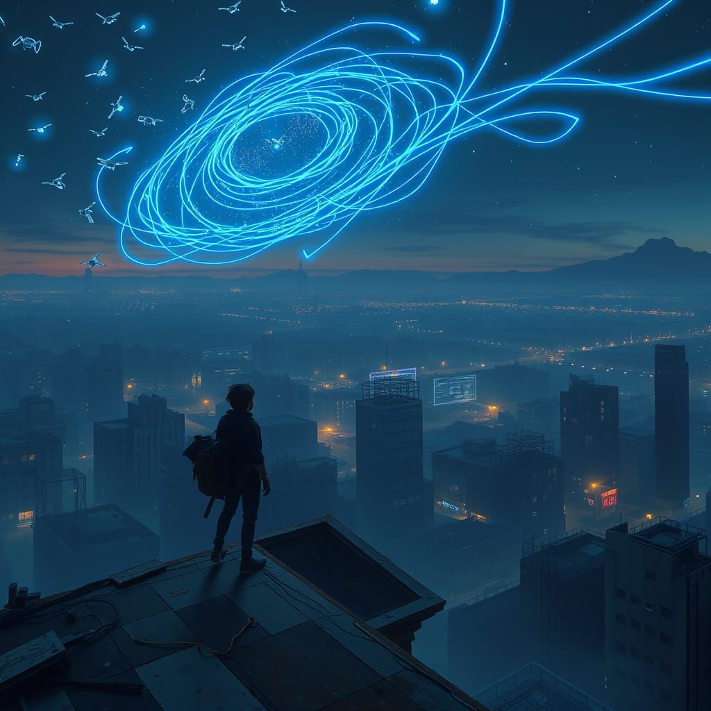 Rook Unleashes Celestial Spectacle in a Desolate City