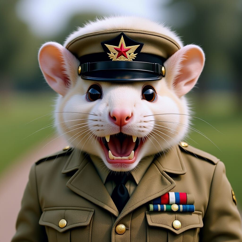 Mouse General in Military Uniform Digital Art