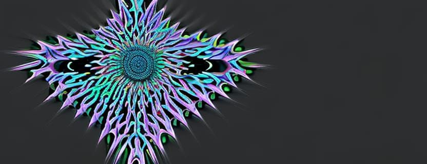Psychedelic Celtic Chrysanthemum in Split-Complementary Colo...
