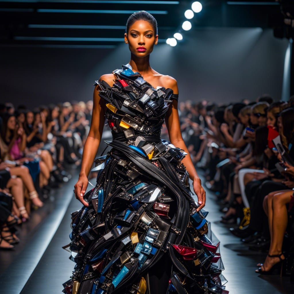 Recycled Plastic Dress on Catwalk in HDR