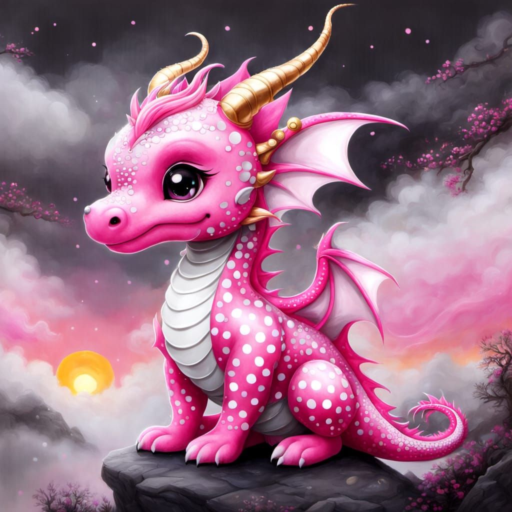 Pink Polka Dot Dragon