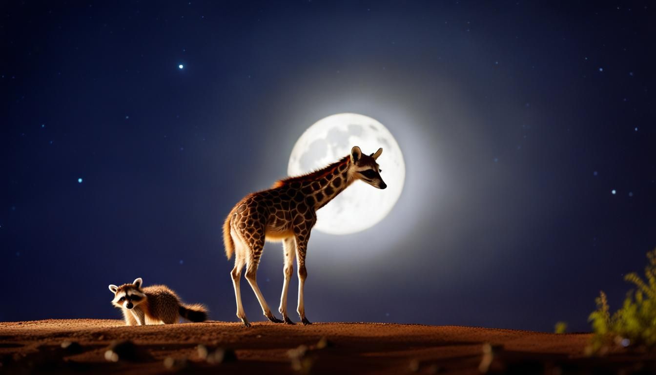 Raccoon-Giraffe on Alien Planet: Professional Photography