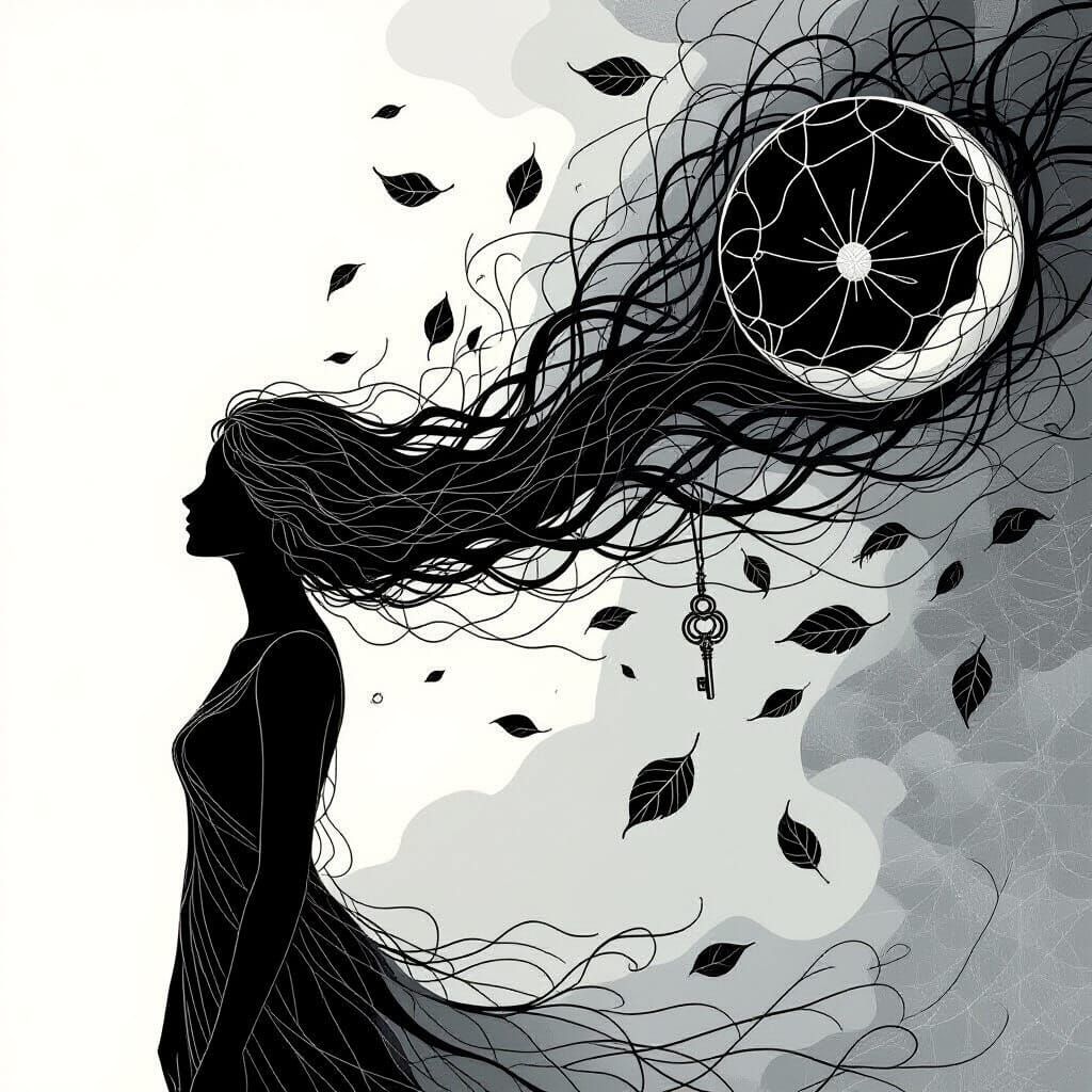 Fine Line Art Symbolizing Loss and Letting Go