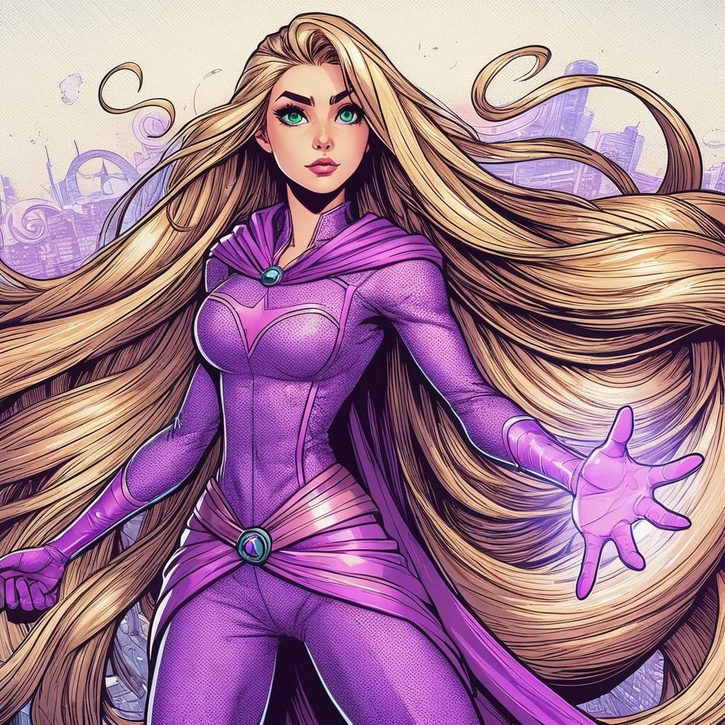 Hero on Rooftop at Sunset in Comic Book Art