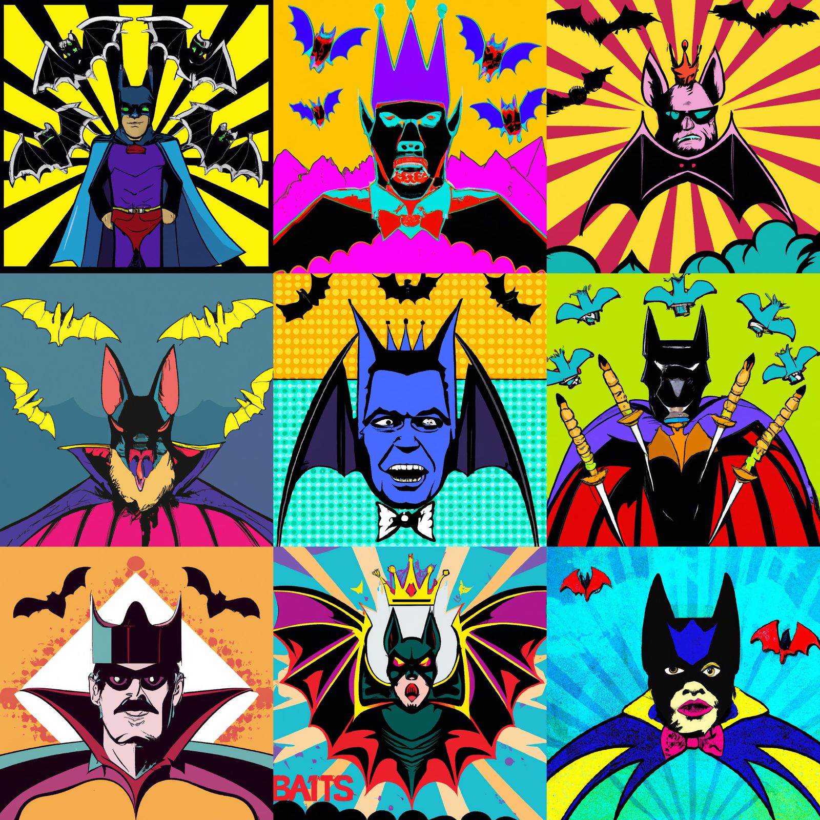 King of the Bats in Pop Art Style
