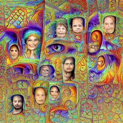 Psychedelic Neural Network Face Recognition Art