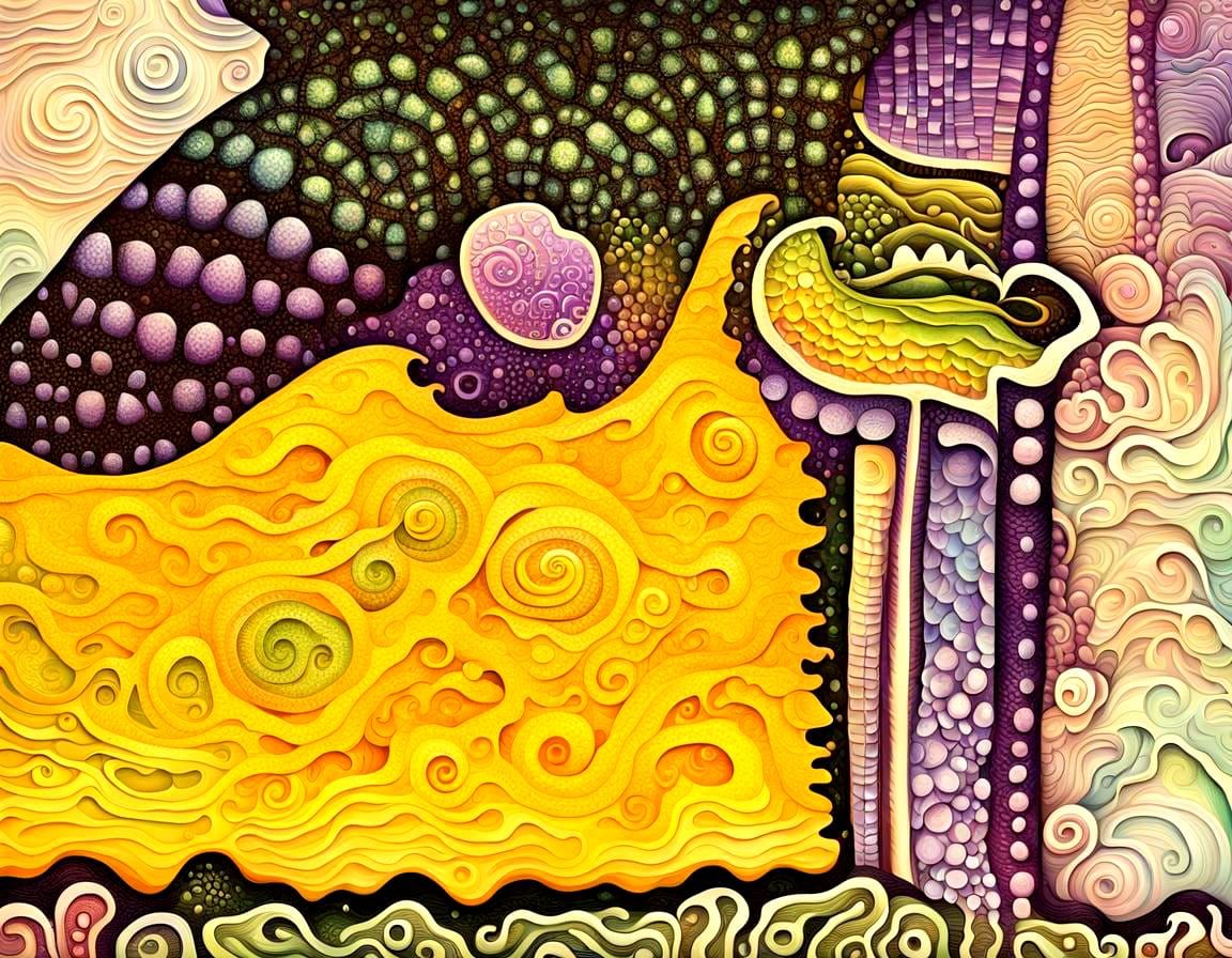 Hallucinogenia Descent: Experimental Embossed Pattern Art