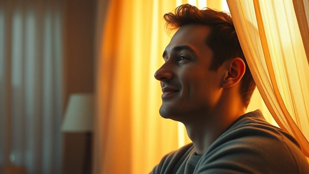 Serene Morning Gentleman in Warm Golden Light