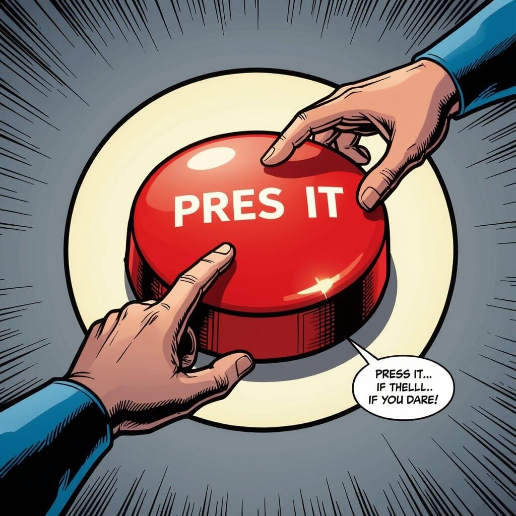 Press the Button: Comic Book Style Digital Art