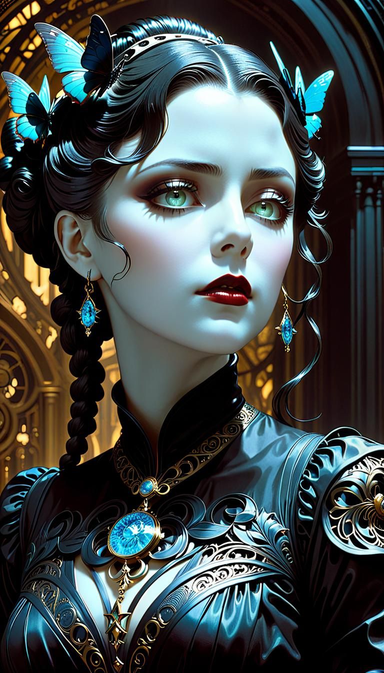 Gothic Figure in Art Nouveau Style