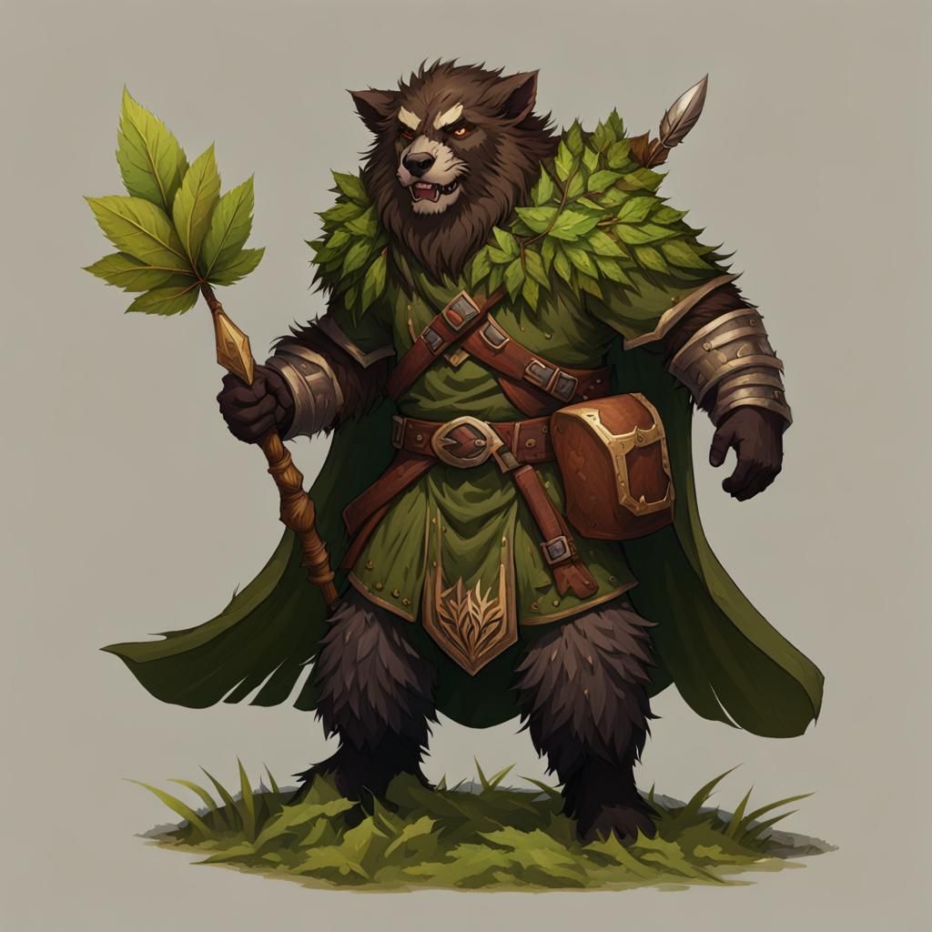Bugbear Ranger in Cloak of Leaves