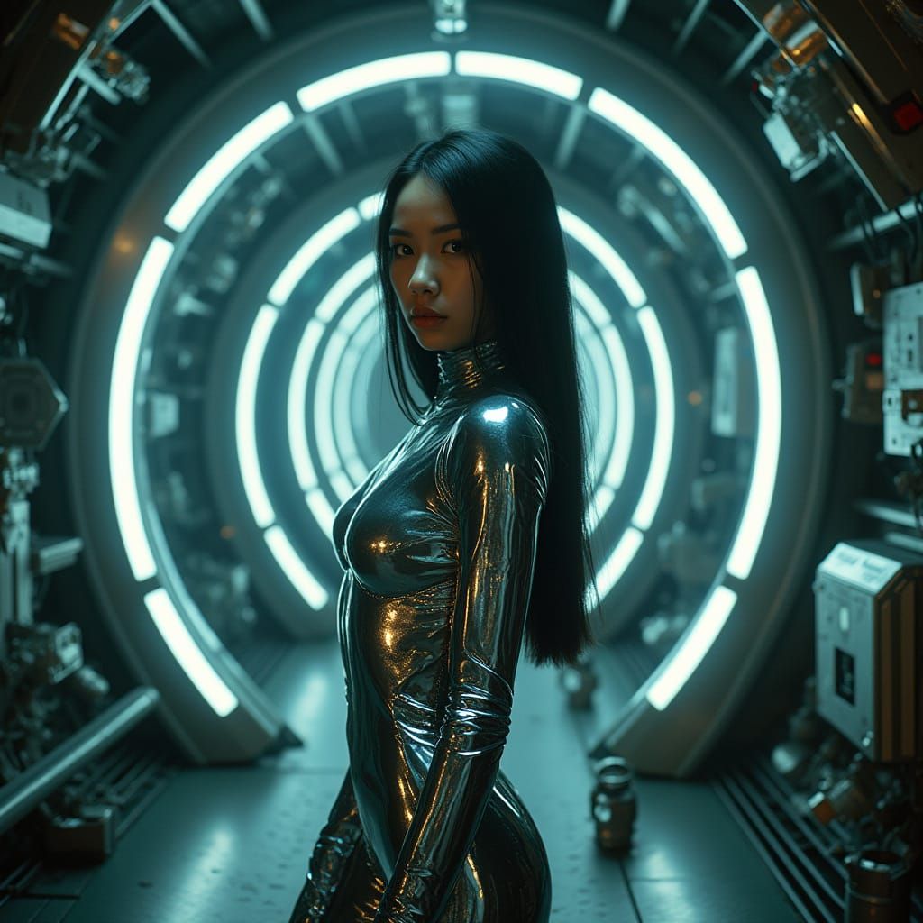 Cyberpunk Goddess in Neon Metropolis