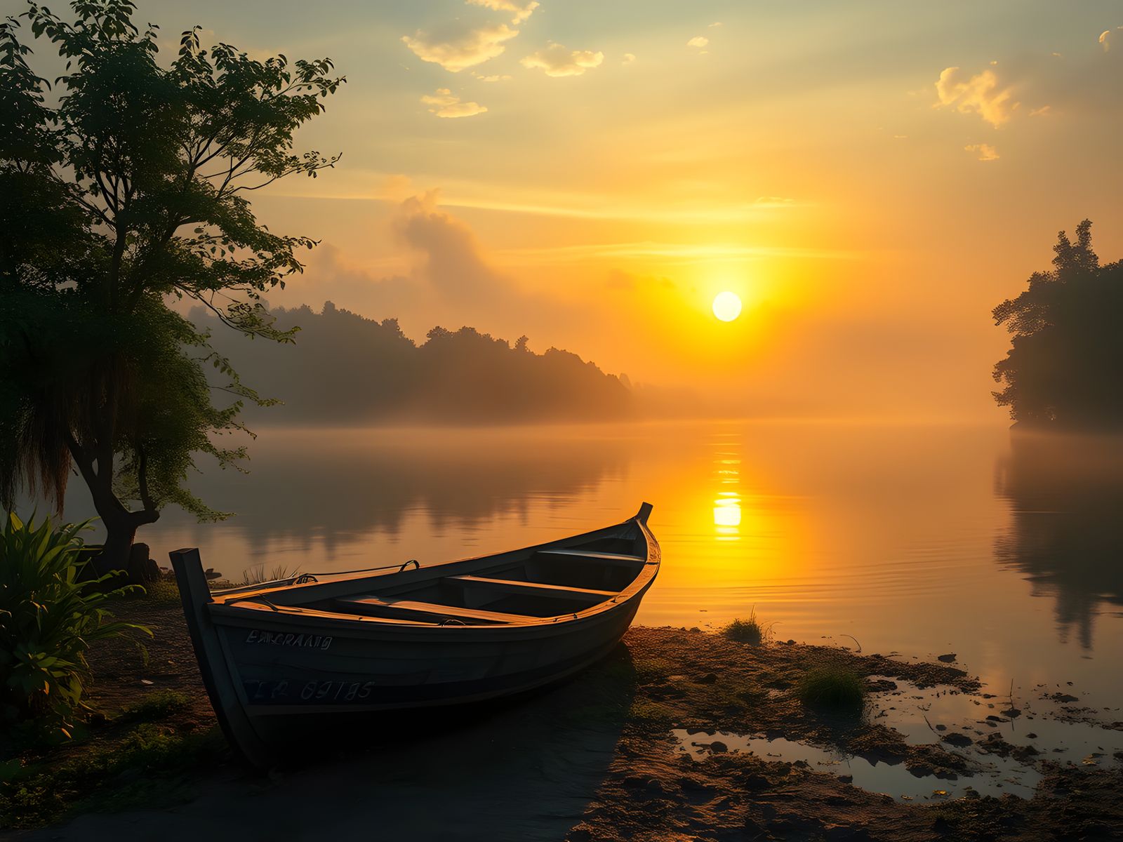 Ethereal Sunset Over Caura River Landscape