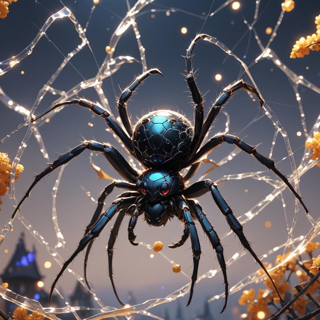 Cute Magical Spider in 3D Anime Art