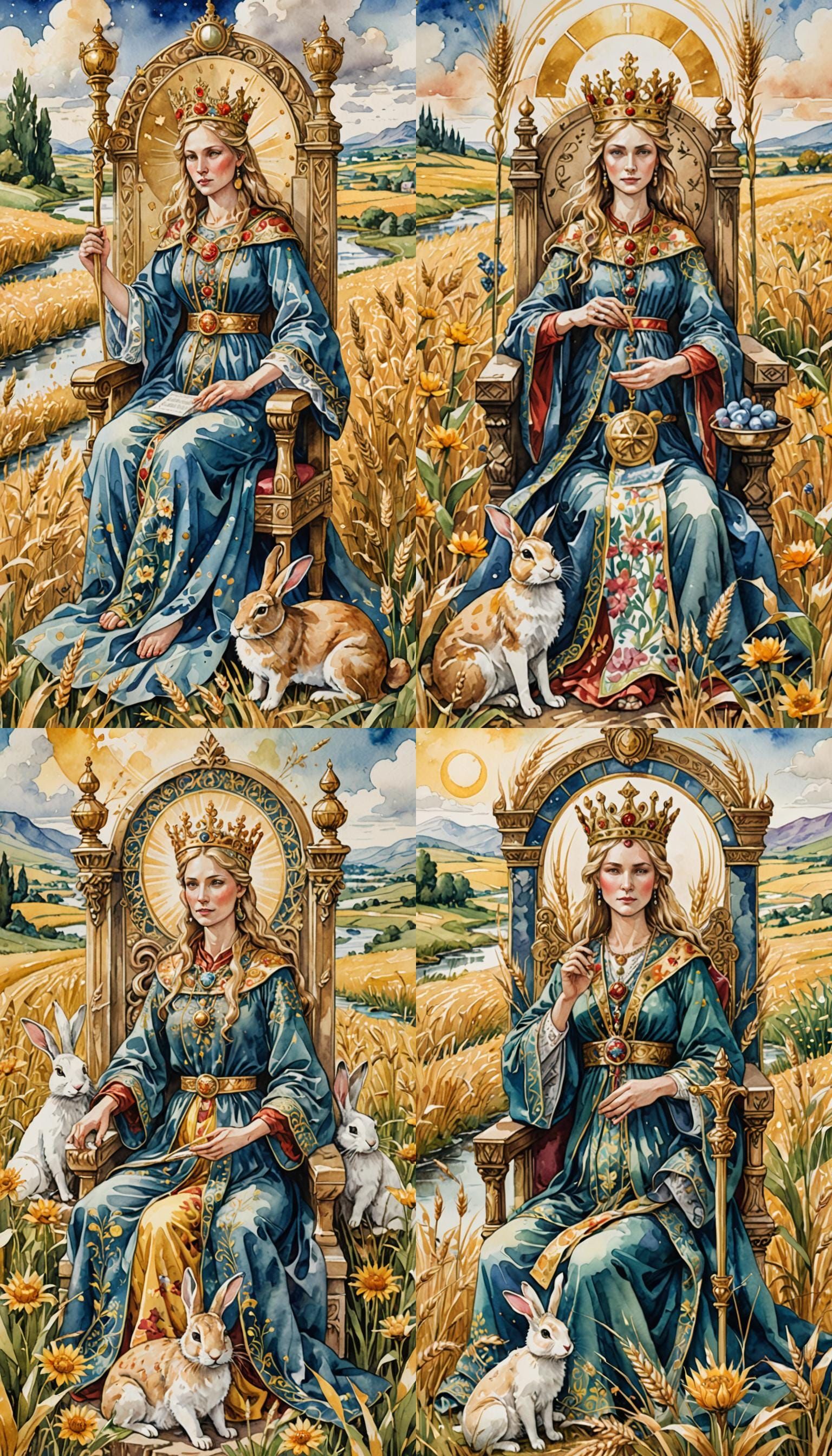 The Empress Tarot Card in Watercolor Style