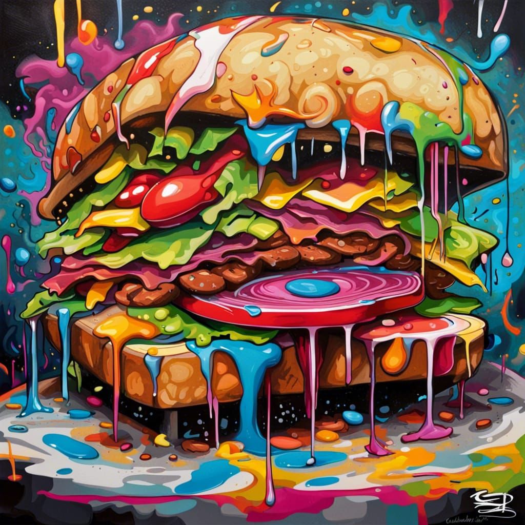 Graffiti Art Sandwich in Street Art Style