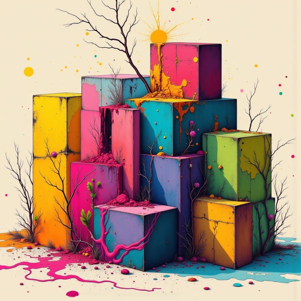 <lora:psychedelic:1.0> <lora:MELENATED BEAUTY:1.0> Colorful ...