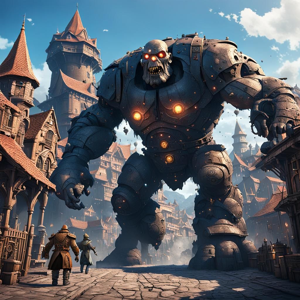 steampunk giant golem