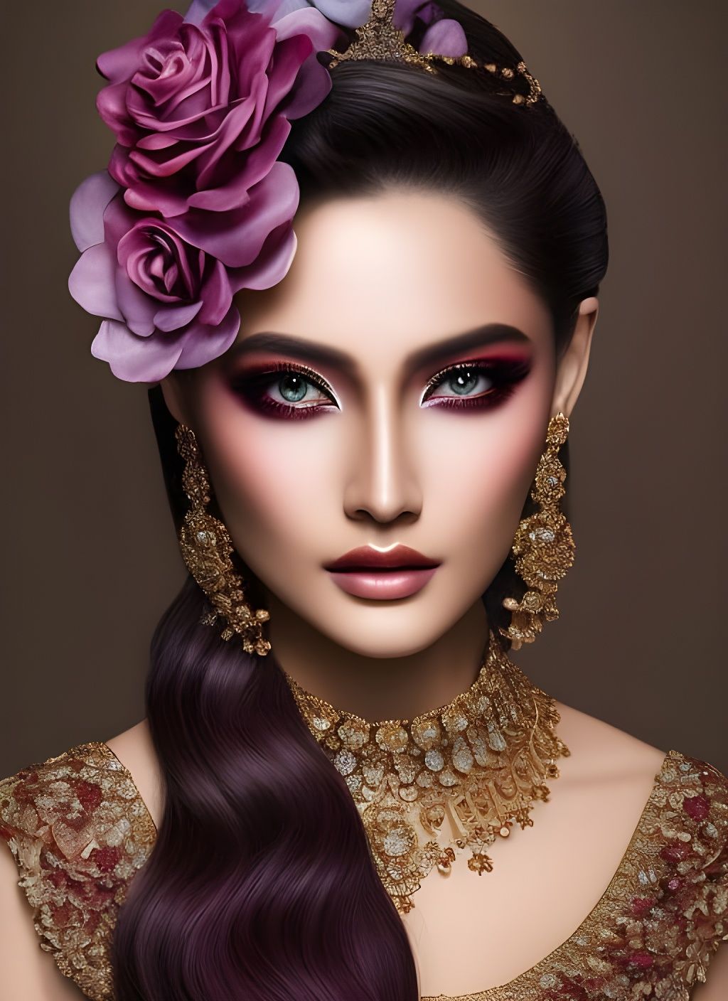 Divine Rose Goddess in Ultrarealistic Style