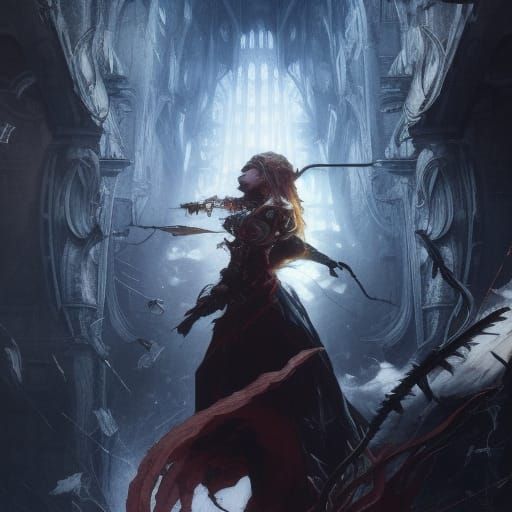 Grimdark CGI Movie Poster in Ayami Kojima Style