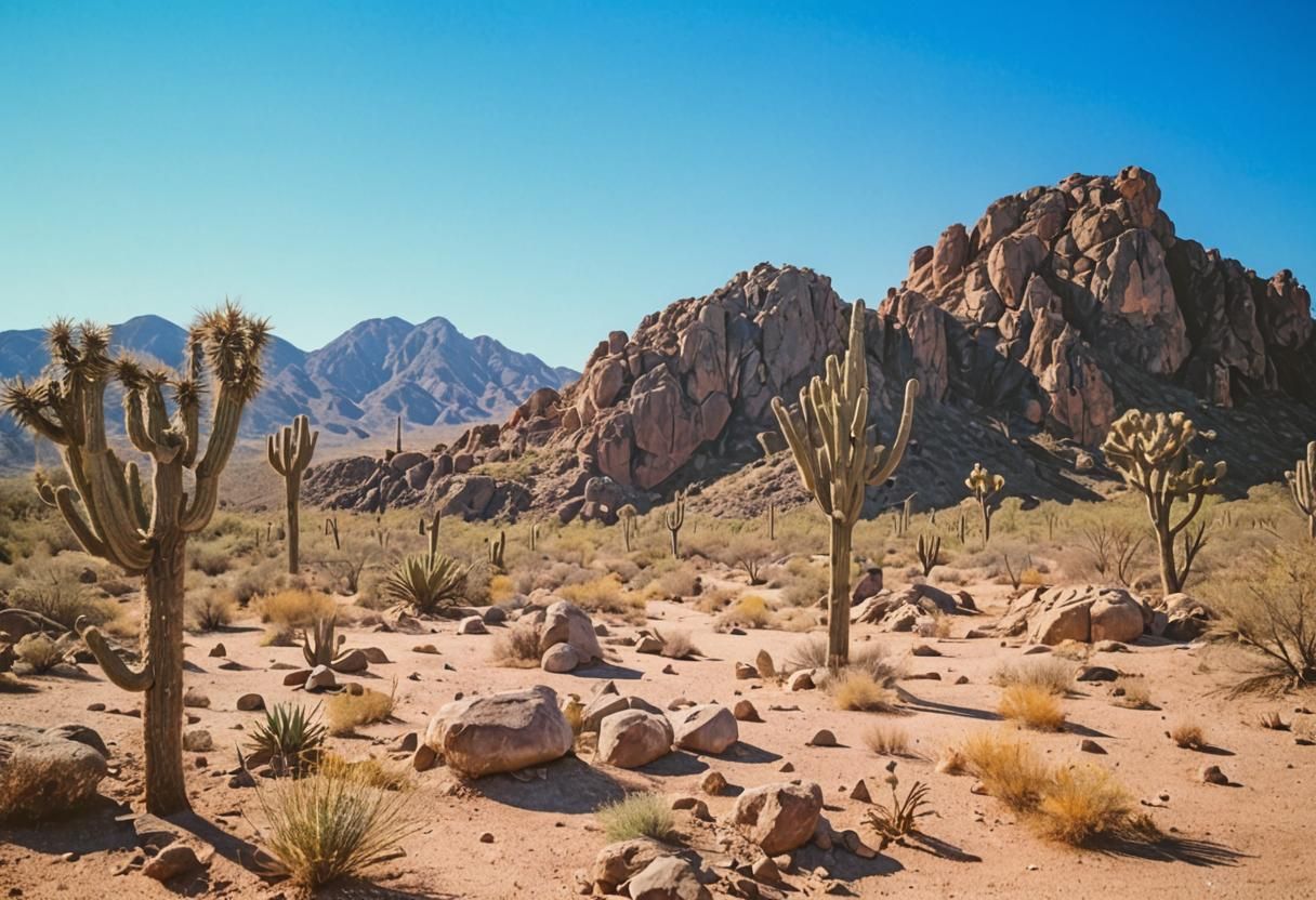 Arizona Desert Scene in Watercolor Style