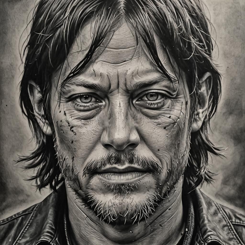 Detailed Charcoal Portrait of a Man