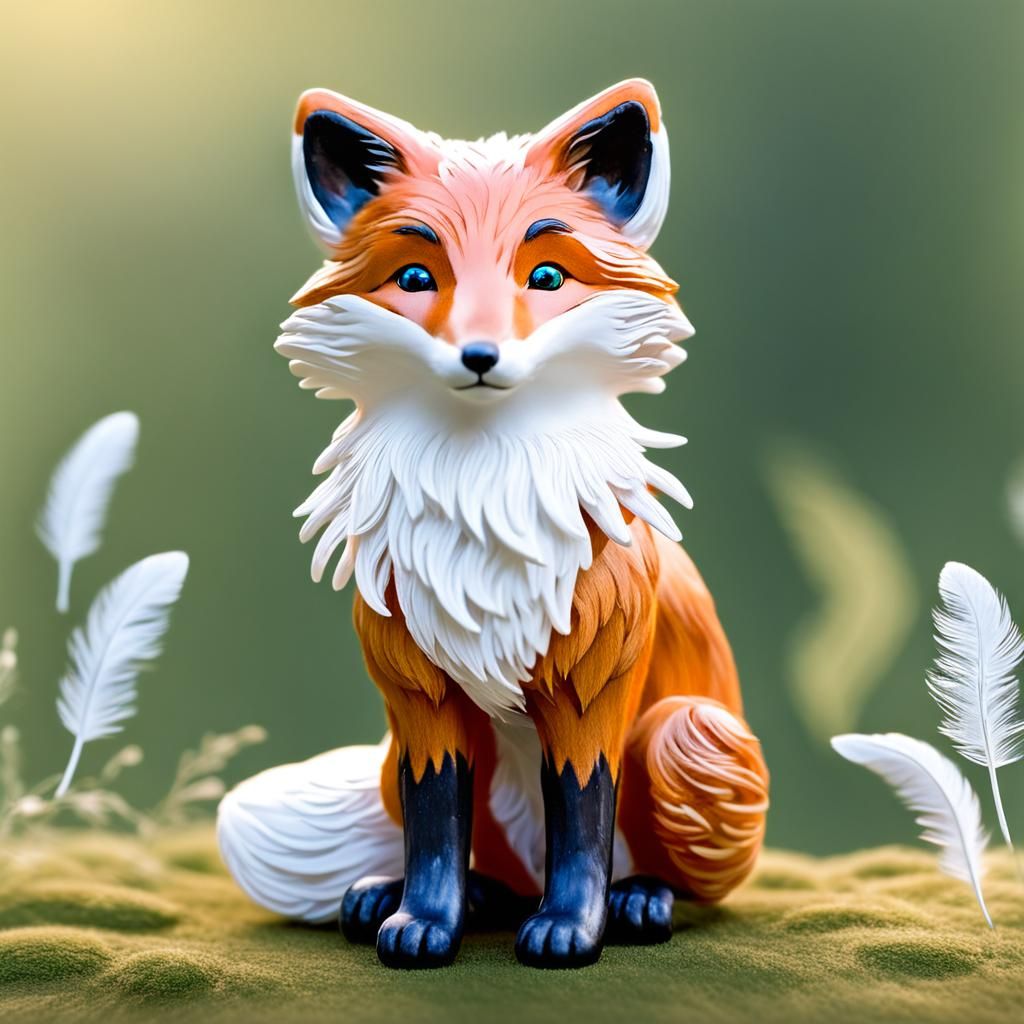 Ethereal Wind Fox: A Dance of Leaves and Feathers