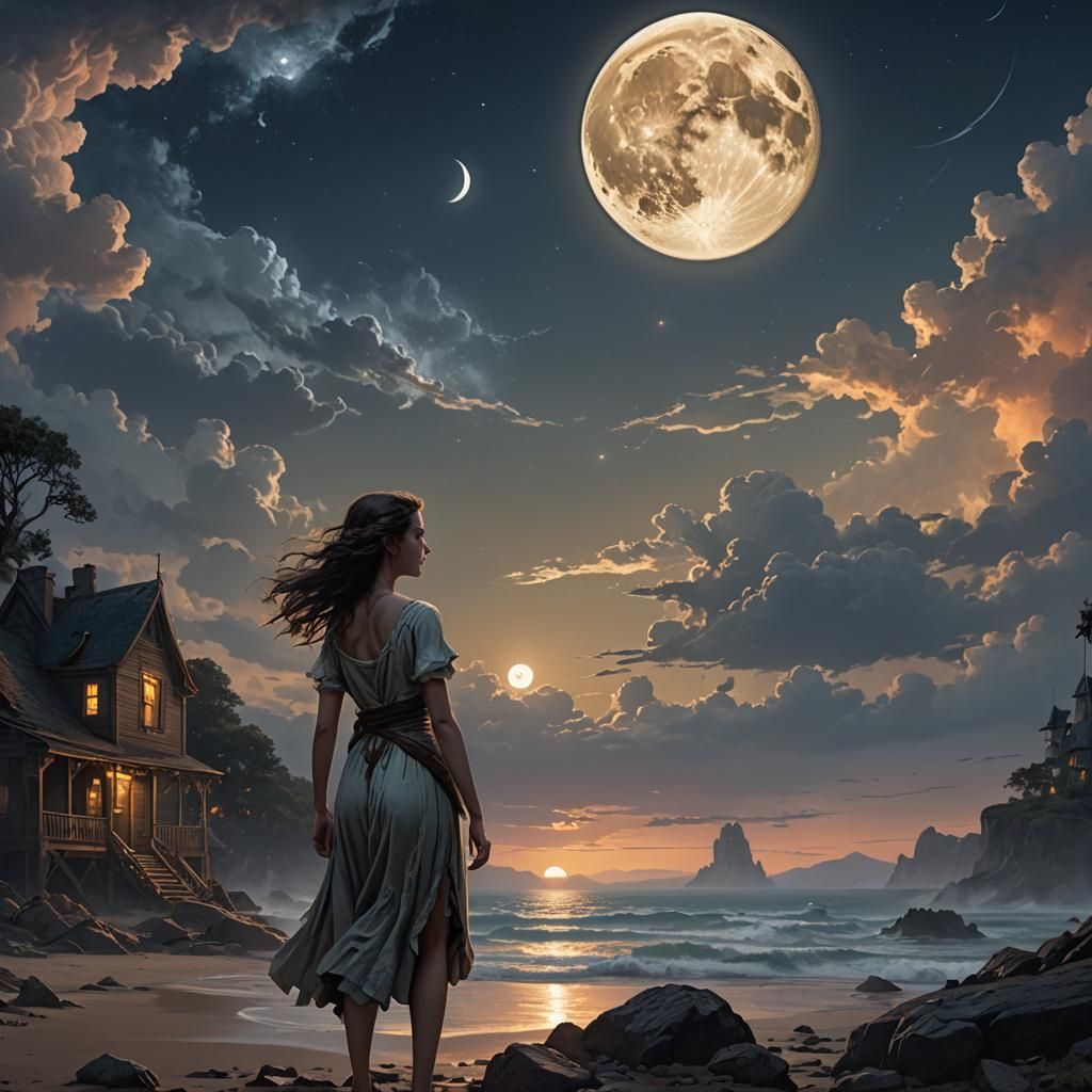 Epic Moon Concept Art in Classical Style
