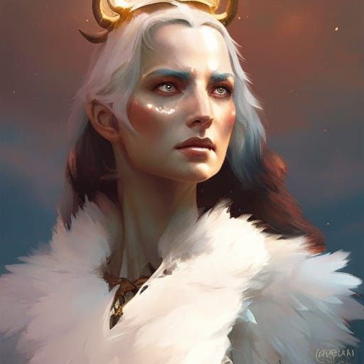 White Birch Tree Humanoid in Fantasy Art Style