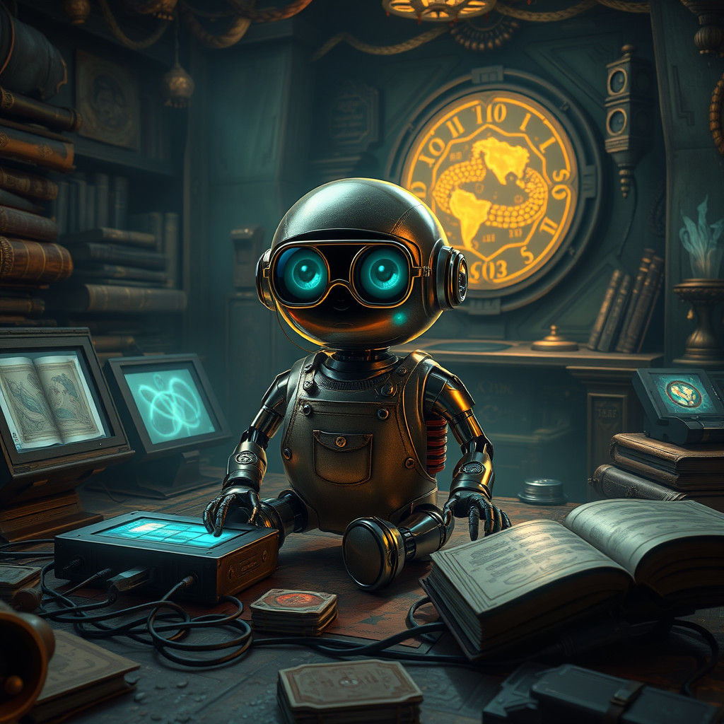 Robot Learns AI Art in Mystical Chamber