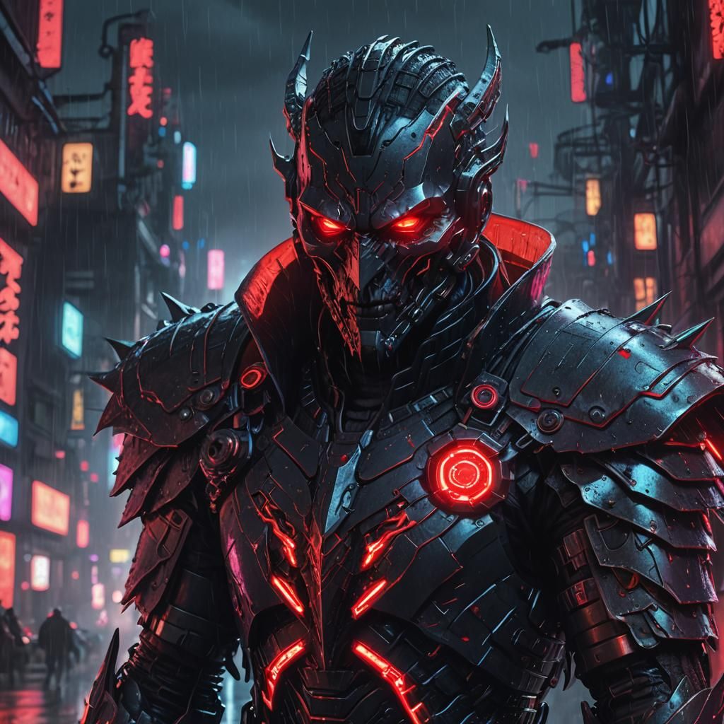 Cyberpunk Dracula in a Neon Metropolis