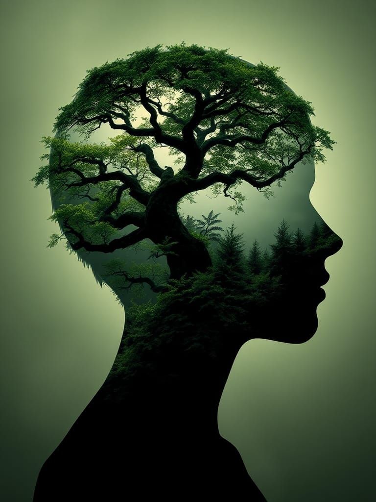 Ethereal Portrait: Nature and Figure in Harmony