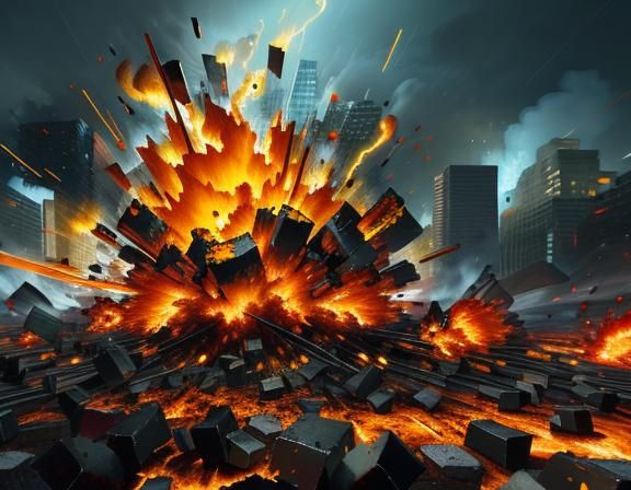 Fiery Explosions Form the Word BOOM