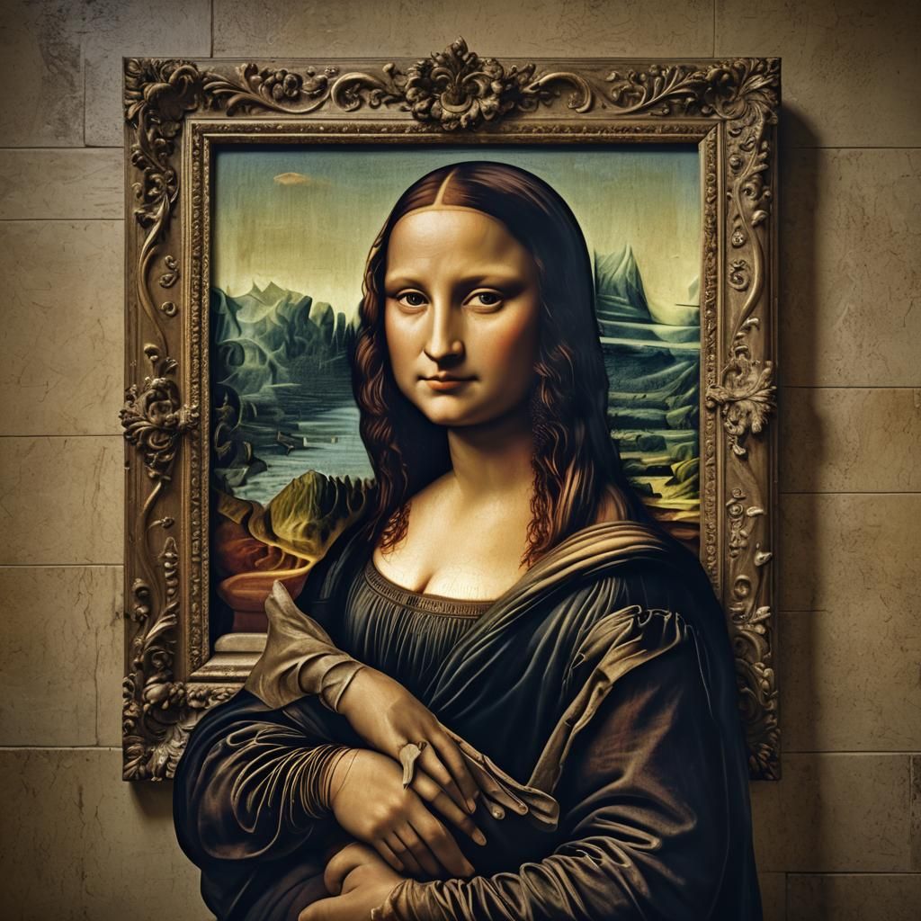 Modernized Mona Lisa in Hyperrealistic Style