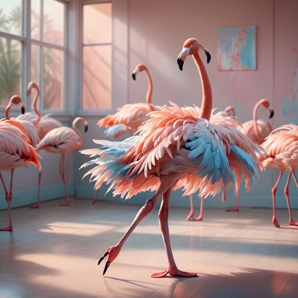 Flamingo Ballet Dancer Concept Art