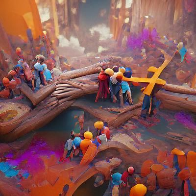 Jesus on the Cross: A Matte Painting of Unity