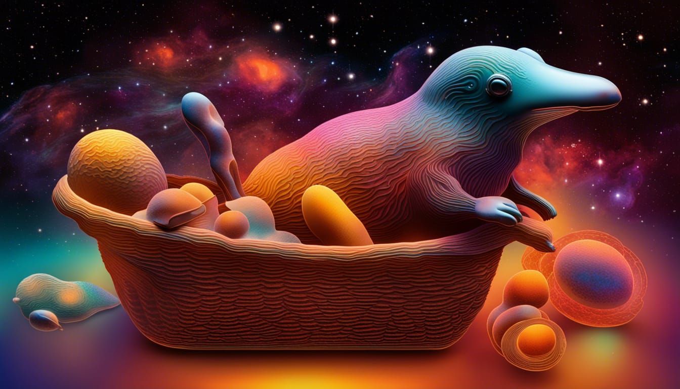 Platypus Shopping Trip in Warm Ethereal Colors