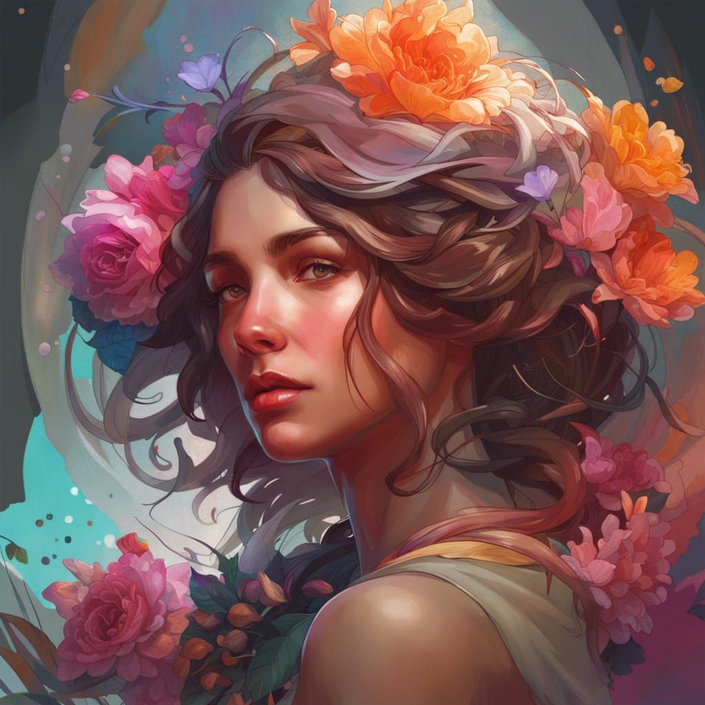 Detailed Portrait with Volumetric Lighting and Splash Art