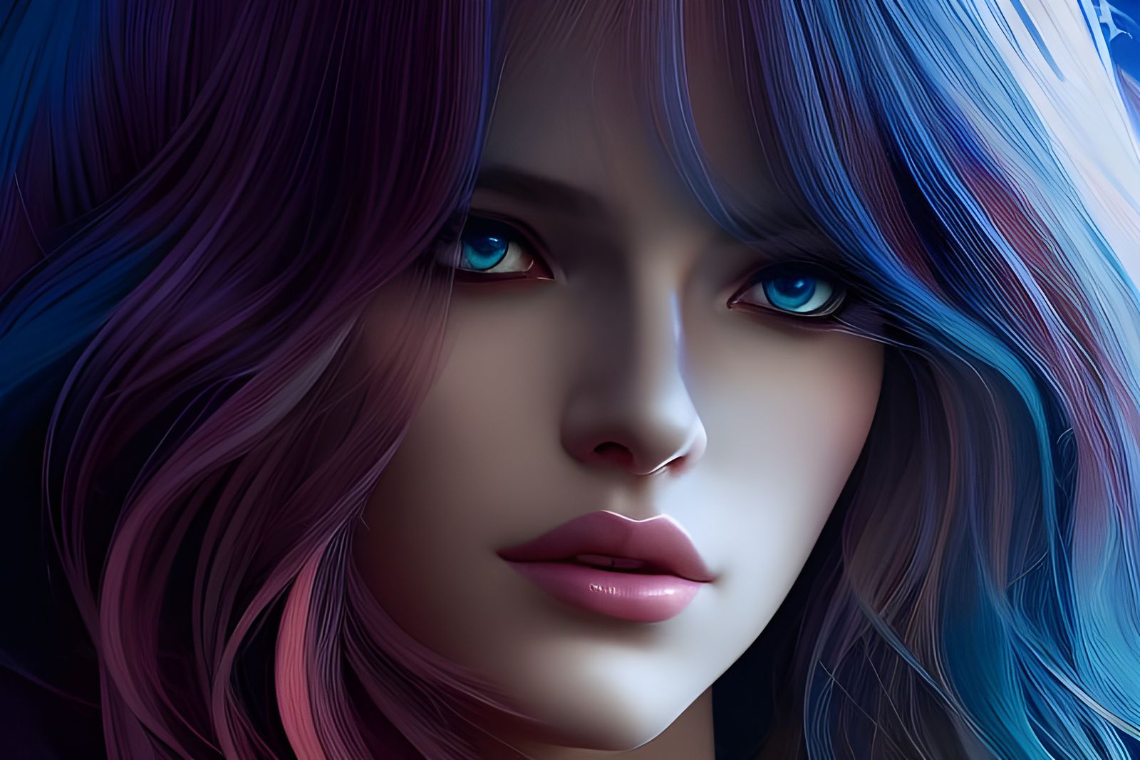 Shattering Mirror Reflecting a Girl: Digital Art