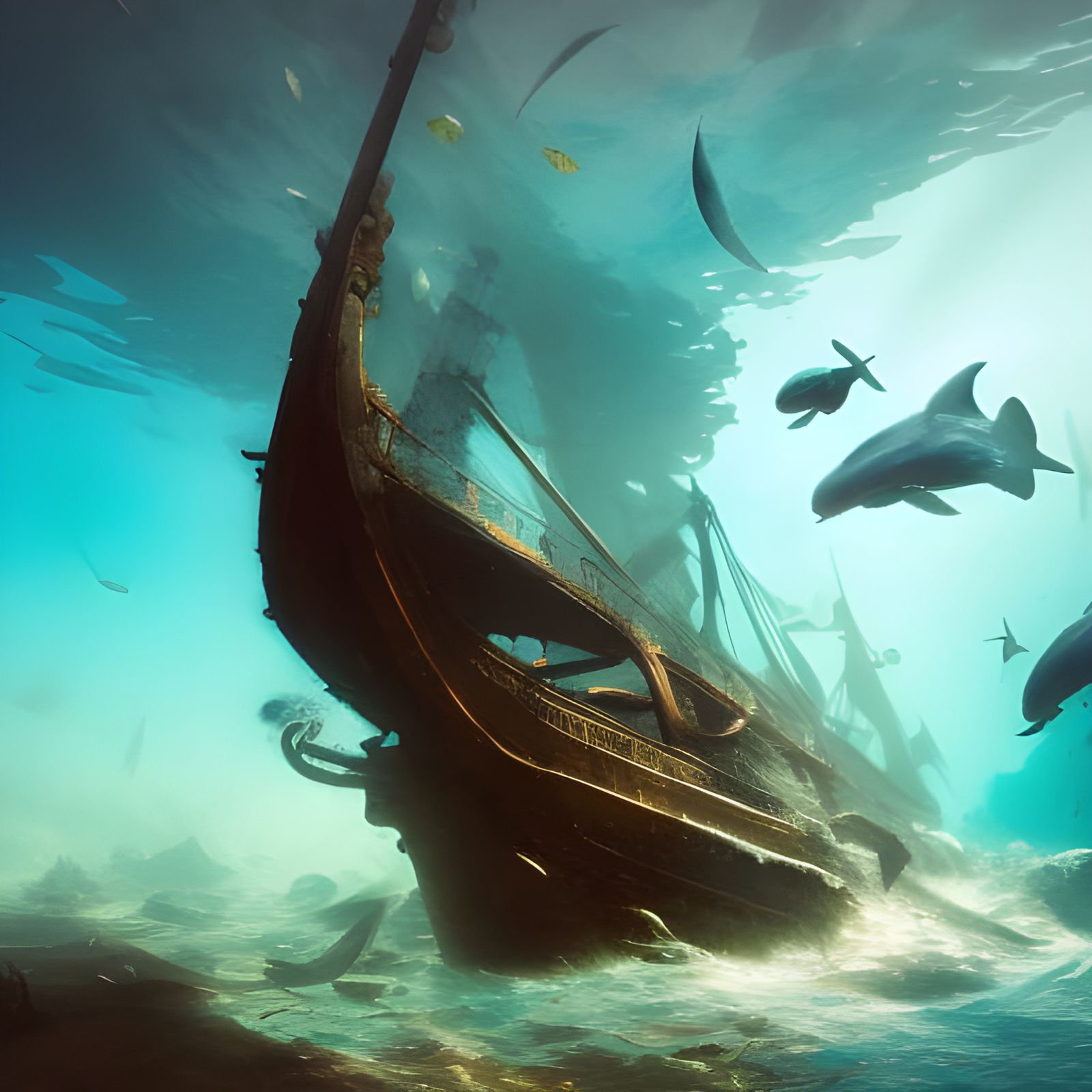 Underwater Shipwreck Scene in 8K Resolution