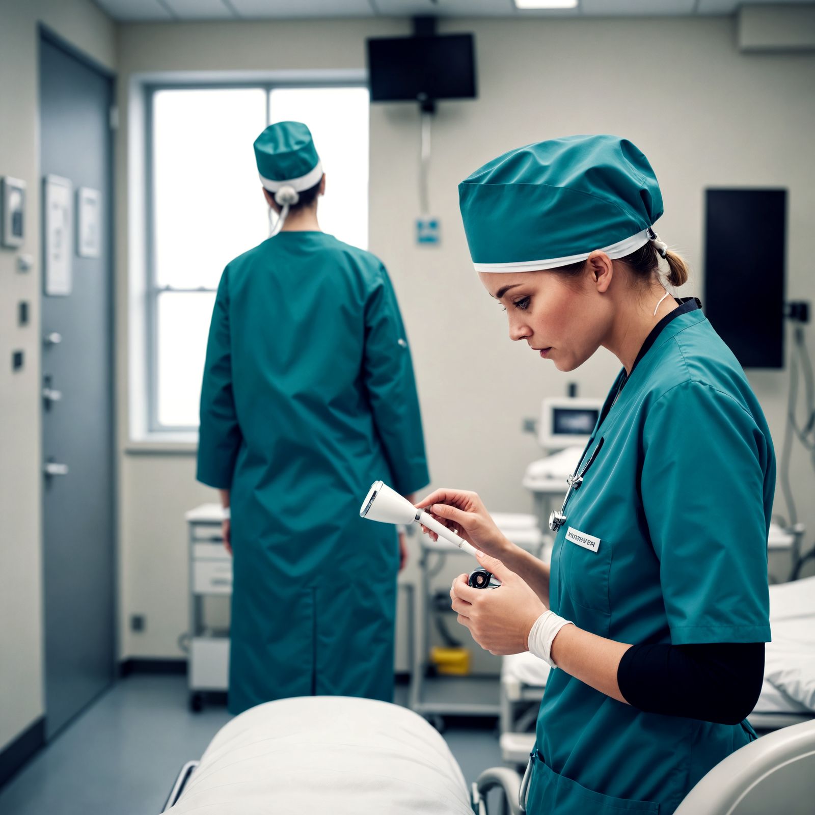 Hyperrealistic Hospital Scene in Cinematic Style