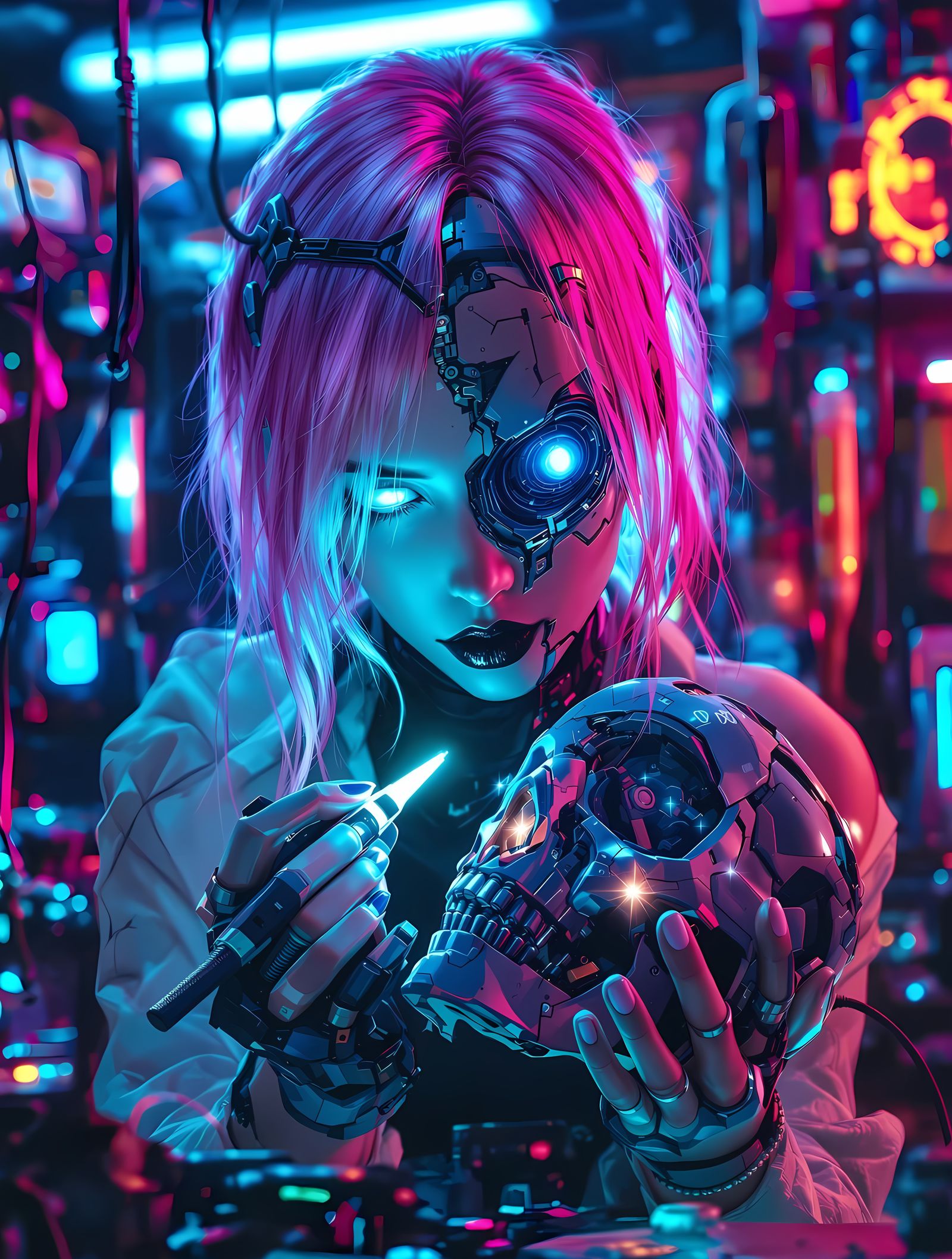 Cyborg Self-Repair in Cyberpunk Futurism