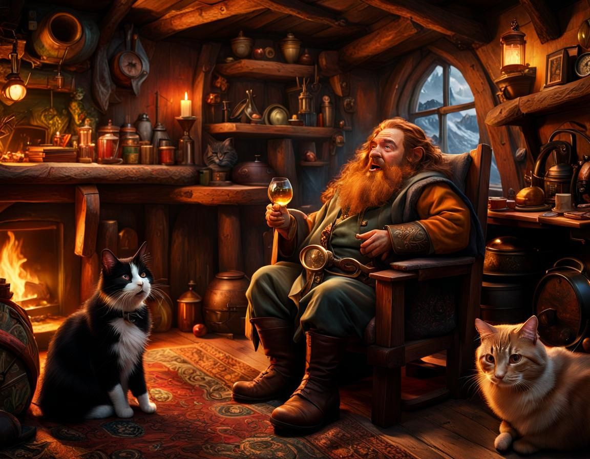 Old Delmar's cats had quite enough of his raucous belching, ...