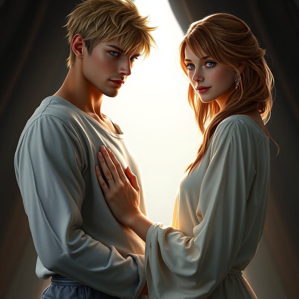 Hyper-Realistic Couple in Intimate Pose