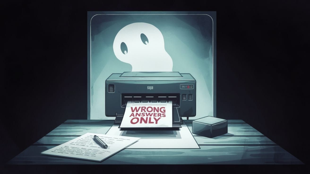 Ghostly Printer Dispenses Wrong Answers